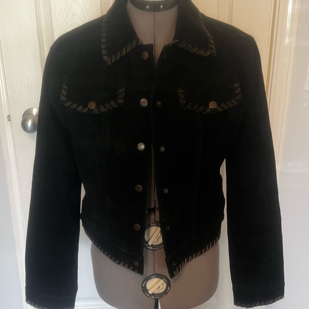 Women's fairweather Black Suede Jacket 100% leather